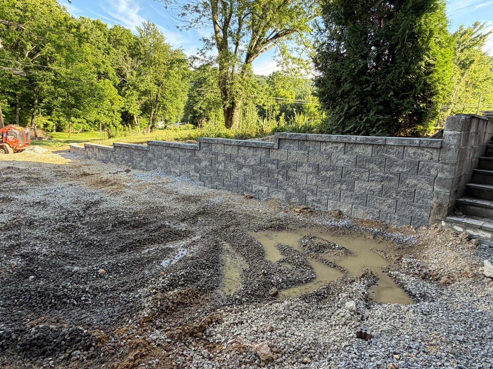 Charcoal block retaining wall